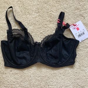 Cleo by Panache Black Lace Bra 32F